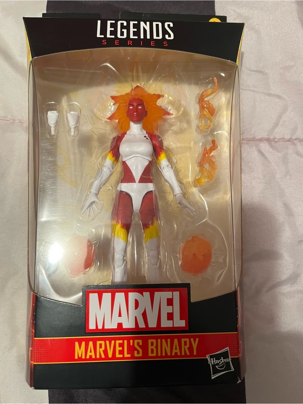 Marvel Binary Action Figure Backcard - White, Orange, Red, Black - New in Box!!